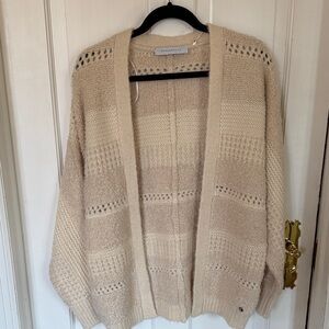 Banana Republic Beige Open-Knit Cardigan